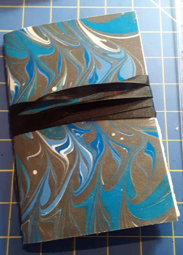 Marbled Blue Booklet back tied