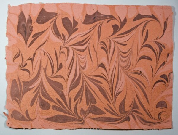 Black Orange White on Orange Handmade Paper