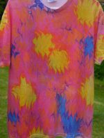 T-shirt Marbled - Spectrum Fireworks -Yellow Circles - Feather